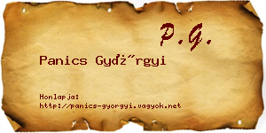 Panics Györgyi névjegykártya